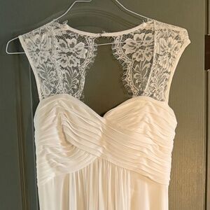 Off white, "Pink blush" size Medium floor length dress maternity
